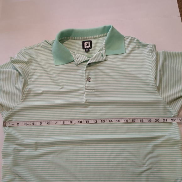 FootJoy Men's Green Striped Polo/Golf Shirt , Size M - Picture 5 of 7